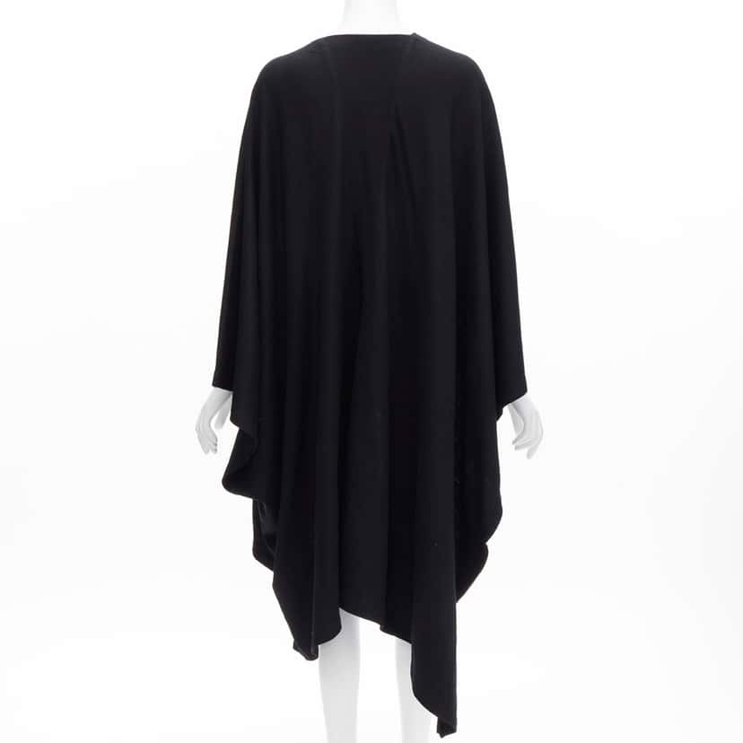 Issey Miyake Black Draped Coat Black Wool Never worn - Box View
