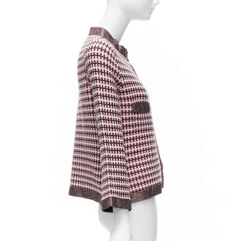 Chanel Crystal Trim Cardigan Pink Cashmere Never worn - Box View
