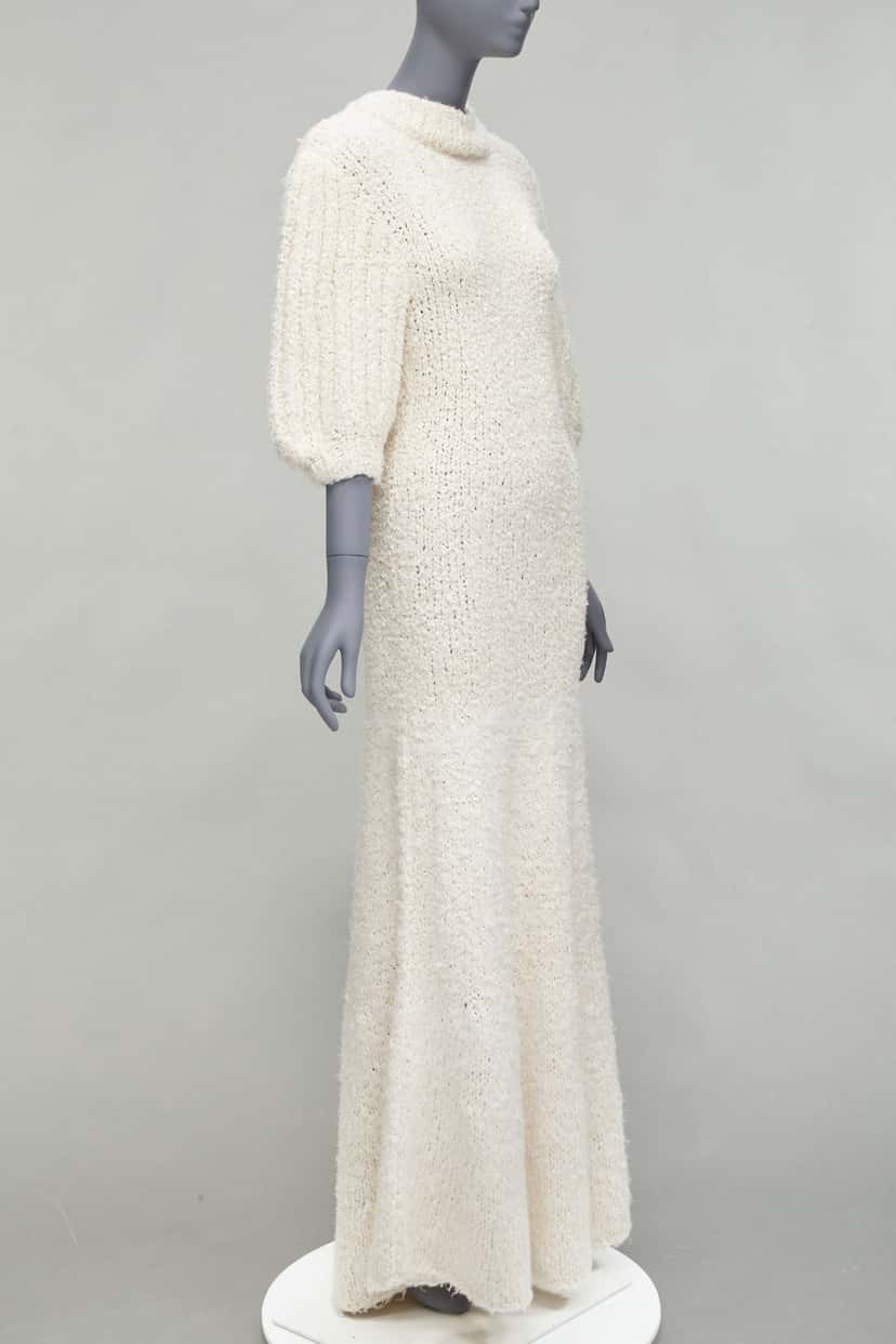 Cecilie Bahnsen Latifa Ecru Silk Never worn, with tag - Model View