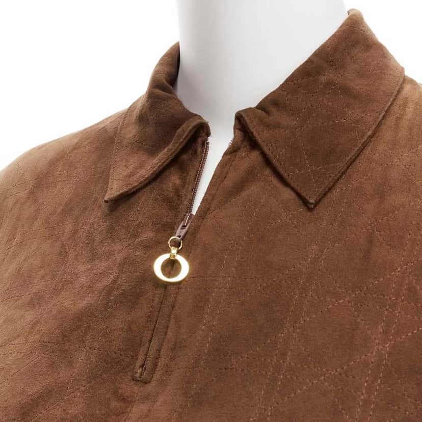 Christian Dior Cannage Stitch Sweater Brown Suede Good condition - Back View
