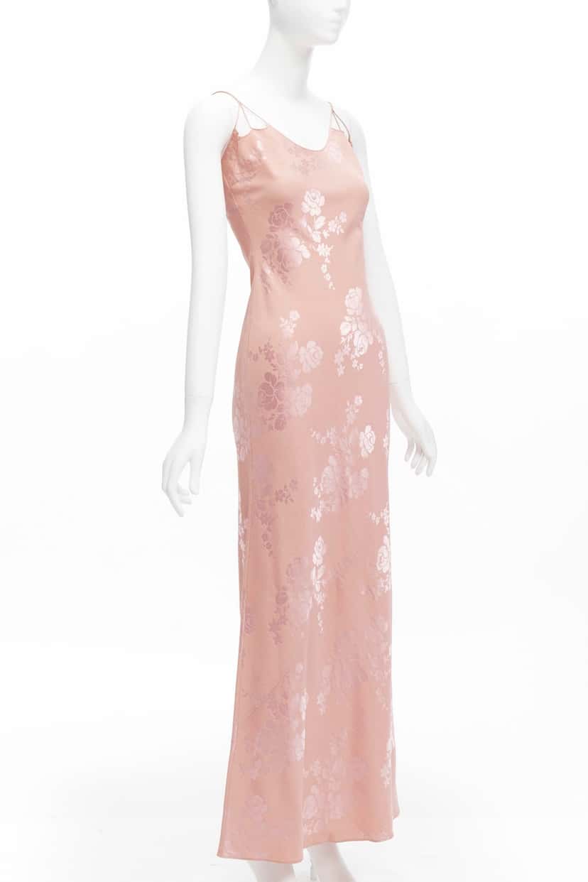 Christian Dior Floral Jacquard Dress Pink Wool Never worn - Inside View