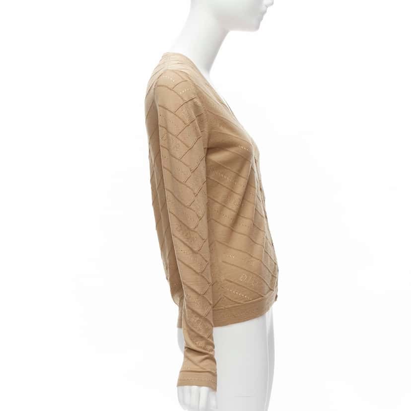 Christian Dior Logo Knit Cardigan Beige Wool Never worn - Box View
