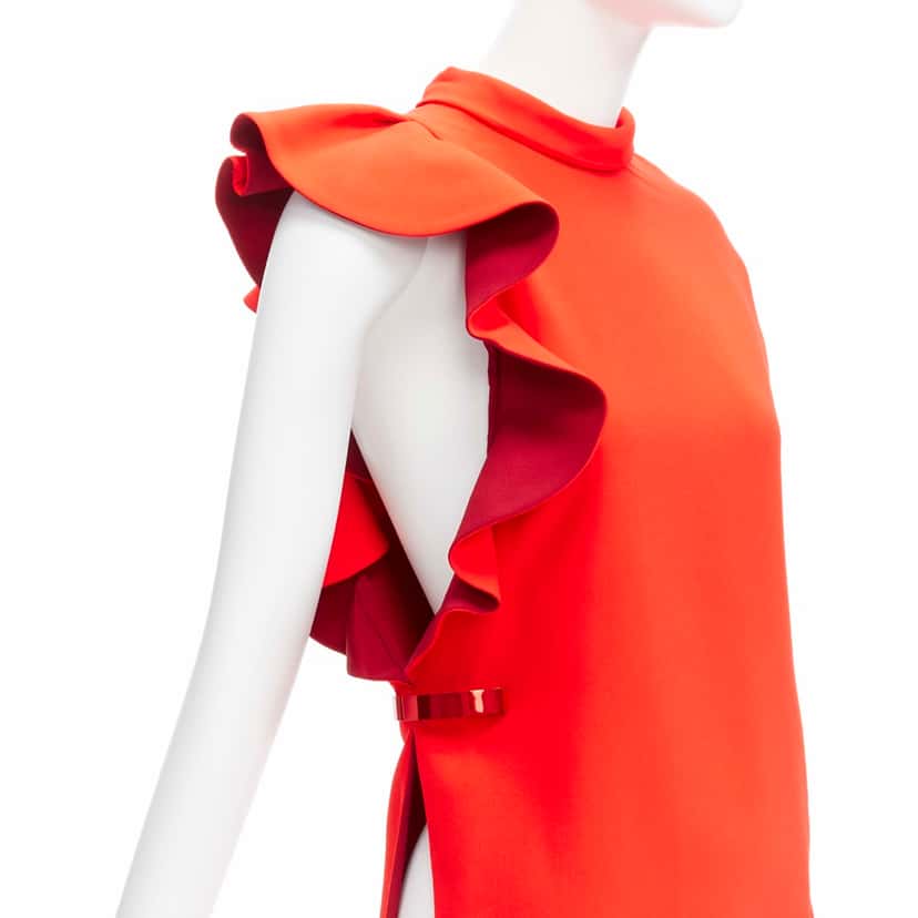 Givenchy Metal Ruffle Tunic Red Never worn - Back View