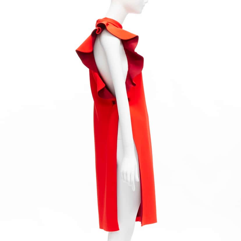 Givenchy Metal Ruffle Tunic Red Never worn - Model View