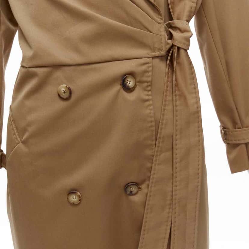 Max Mara Tan Wrap Trench Coat Brown Wool Never worn - Back View