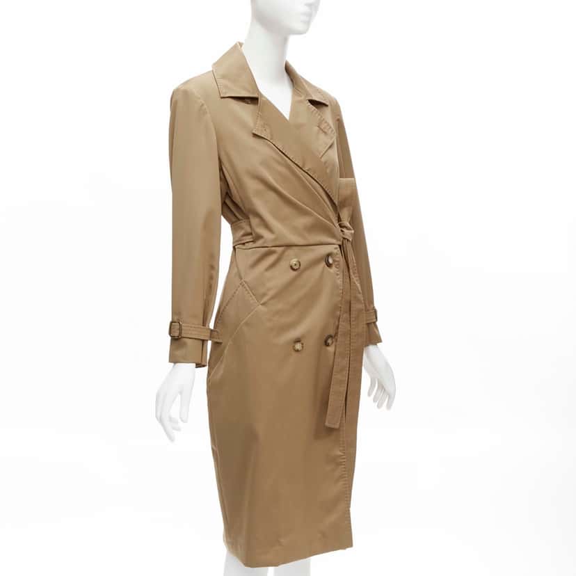Max Mara Tan Wrap Trench Coat Brown Wool Never worn - Inside View