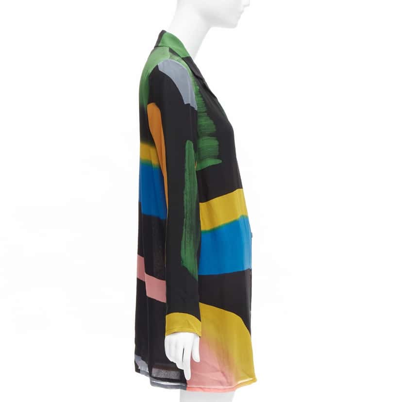Issey Miyake Brush Print Shirt MultiColor Silk Never worn - Box View