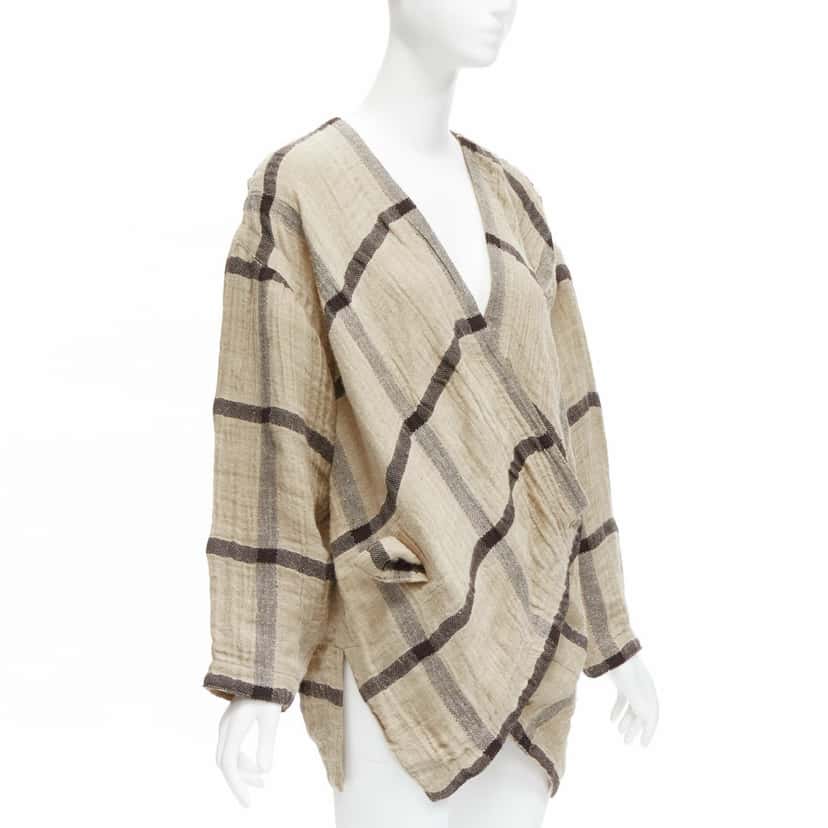 Issey Miyake Beige Crinkle Coat Beige Linen Very good condition - Inside View