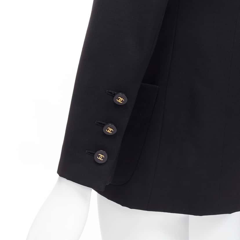 Chanel Black Monogram Blazer Black Wool Very good condition - Back View