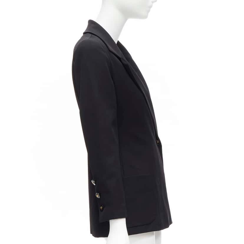 Chanel Black Monogram Blazer Black Wool Very good condition - Model View