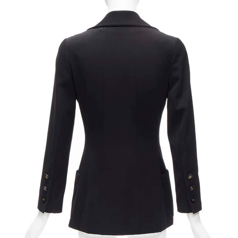 Chanel Black Monogram Blazer Black Wool Very good condition - Box View