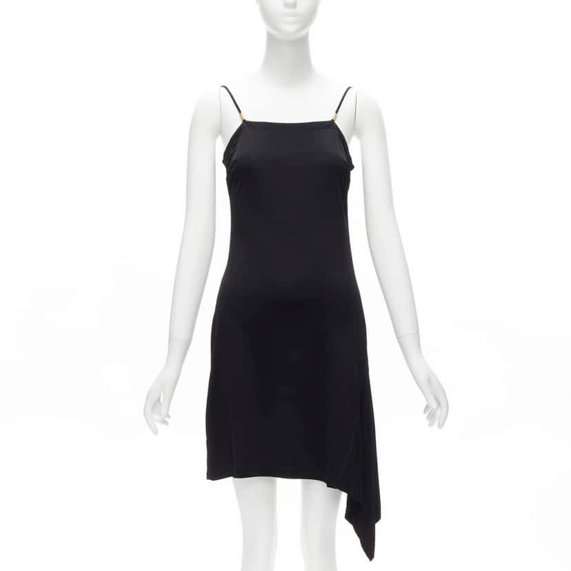 Gianni Versace Logo Charm Dress Black Very good condition - Front View