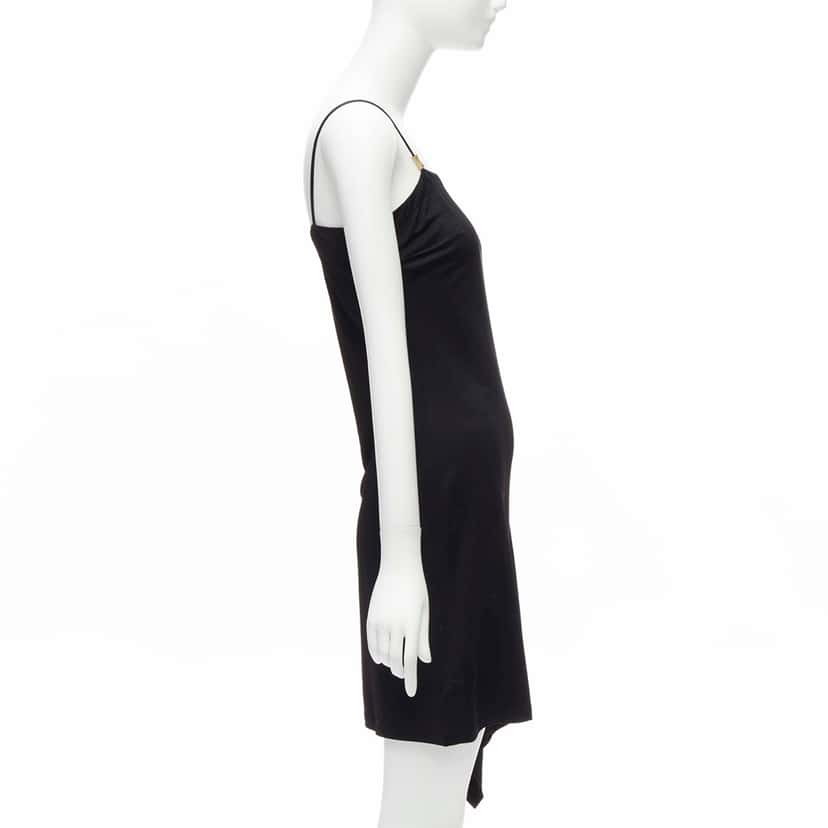 Gianni Versace Logo Charm Dress Black Very good condition - Model View