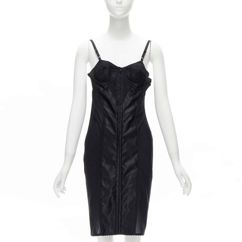Dolce & Gabbana Lace Corset Dress Black Polyamide Fair condition - Front View