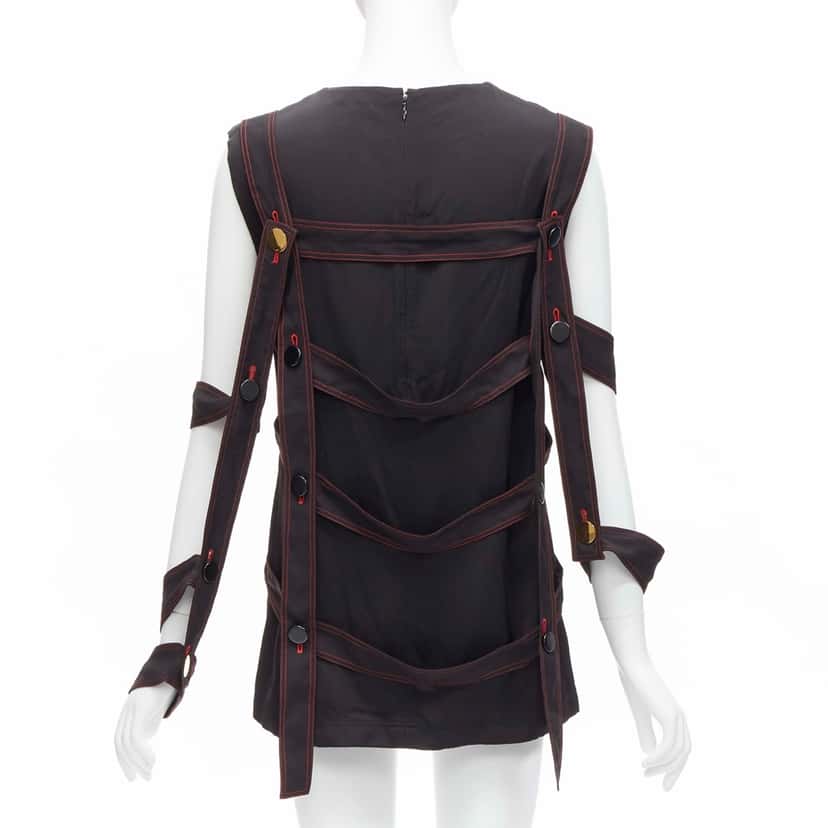 Celine Grid Harness Top Black Viscose Very good condition - Box View