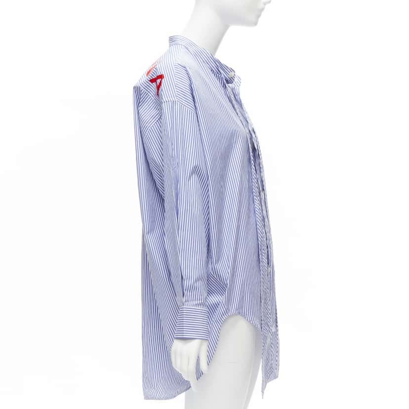Balenciaga Stripe Oversized Shirt Blue Cotton Never worn, with tag - Box View