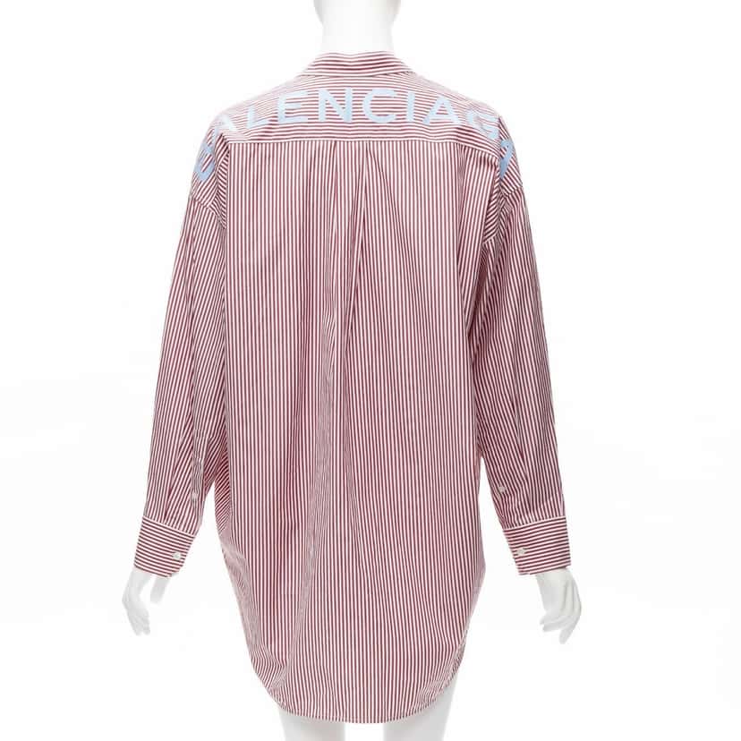 Balenciaga Stripe Oversized Shirt Red Cotton Never worn - Front View