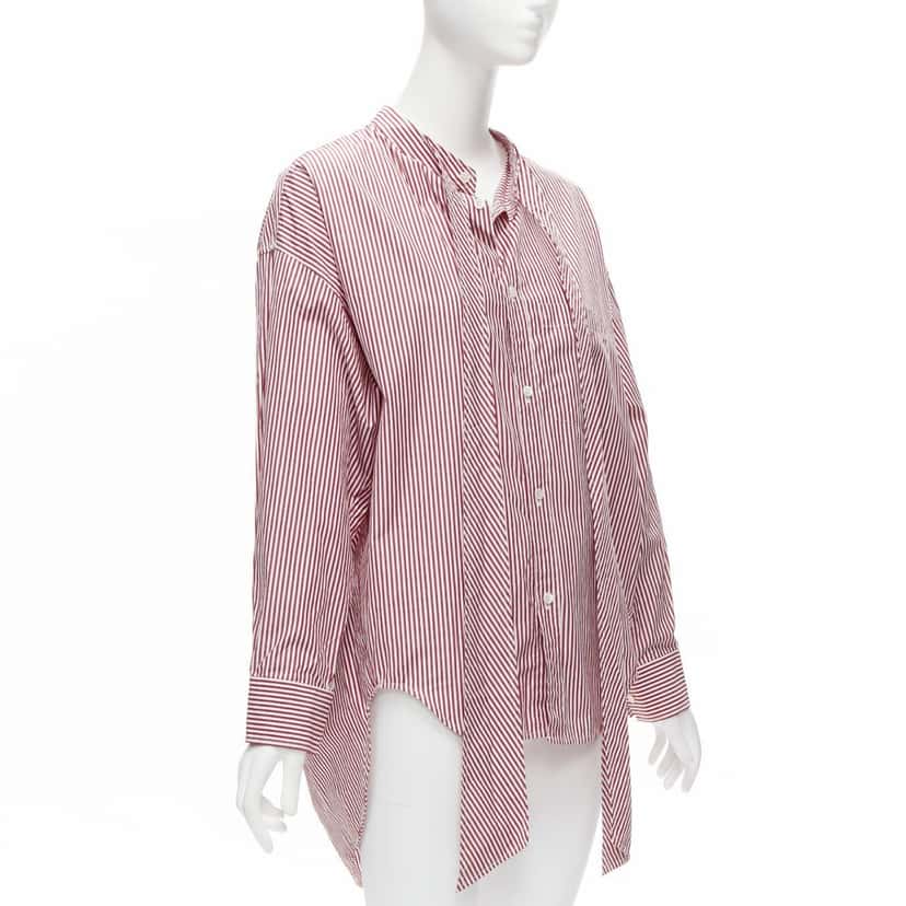 Balenciaga Stripe Oversized Shirt Red Cotton Never worn - Model View