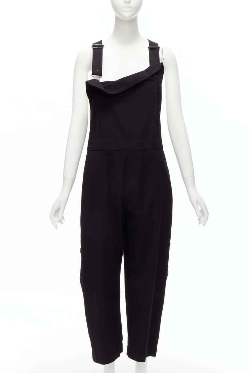 Yohji Yamamoto Button Drop Dungaree Black Cotton Good condition - Front View