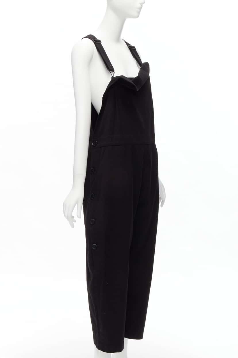 Yohji Yamamoto Button Drop Dungaree Black Cotton Good condition - Inside View