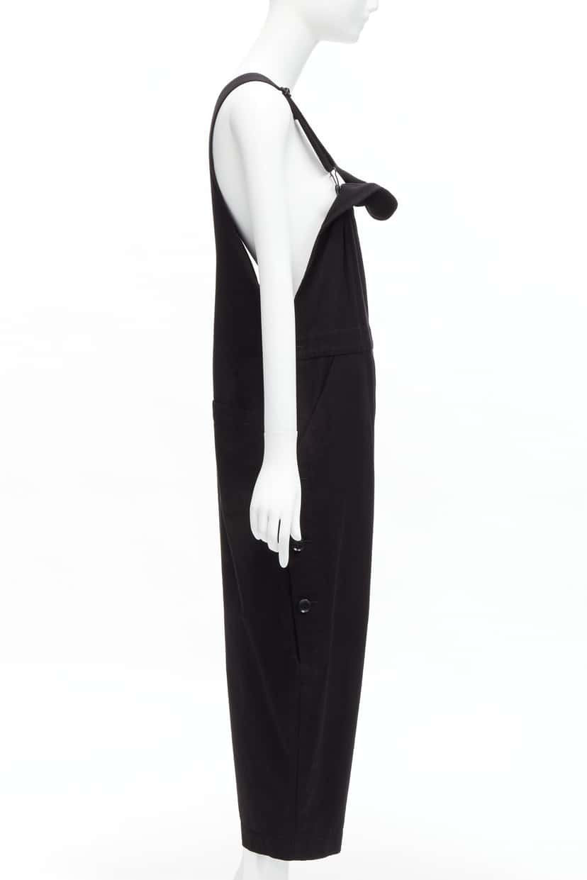 Yohji Yamamoto Button Drop Dungaree Black Cotton Good condition - Model View