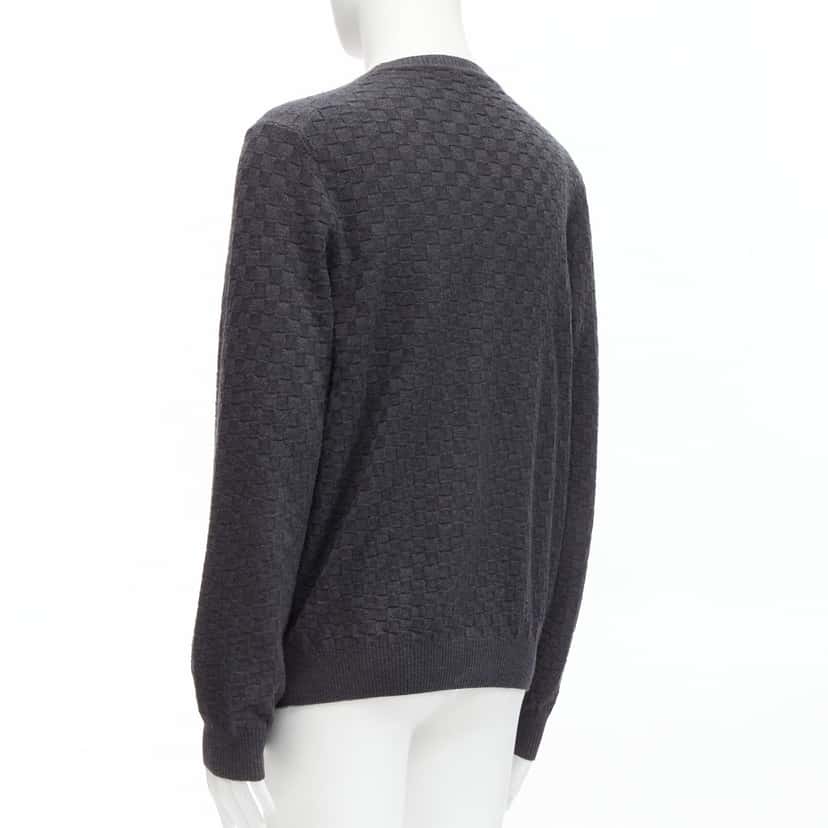 Louis Vuitton Checks Patch Sweater Grey Wool Never worn - Box View