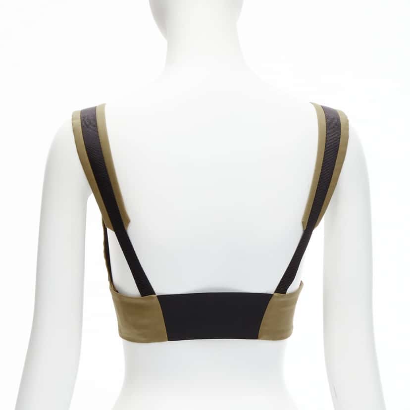 Prada Zip Strap Bra Top Green Cotton Never worn, with tag - Box View