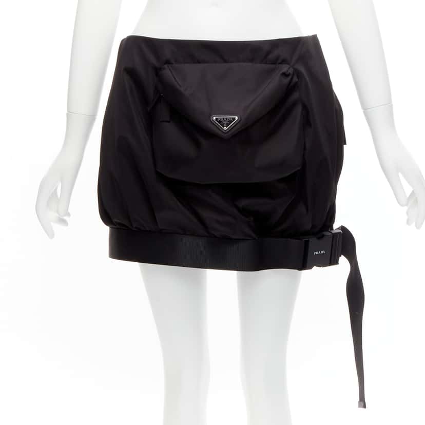 Prada Bubble Pocket Skirt Black Very good condition - Front View