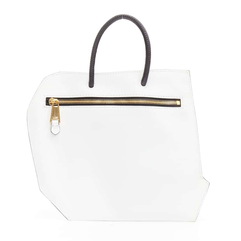 Moschino 2D Tote Clutch White Leather Never worn, with tag - Inside View