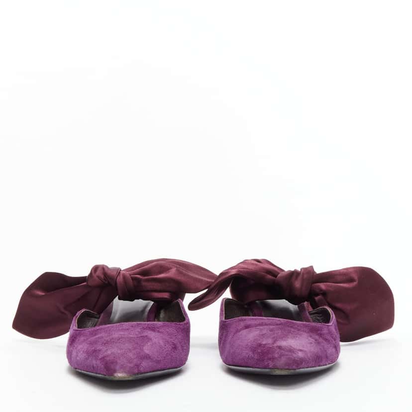 The Row Coco Bow Purple Leather Very good condition - Model View