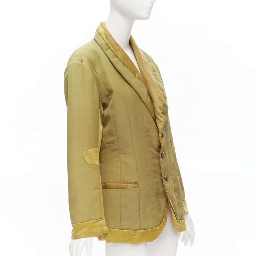 Issey Miyake 3D Collar Insert Jacket Khaki Fair condition - Inside View