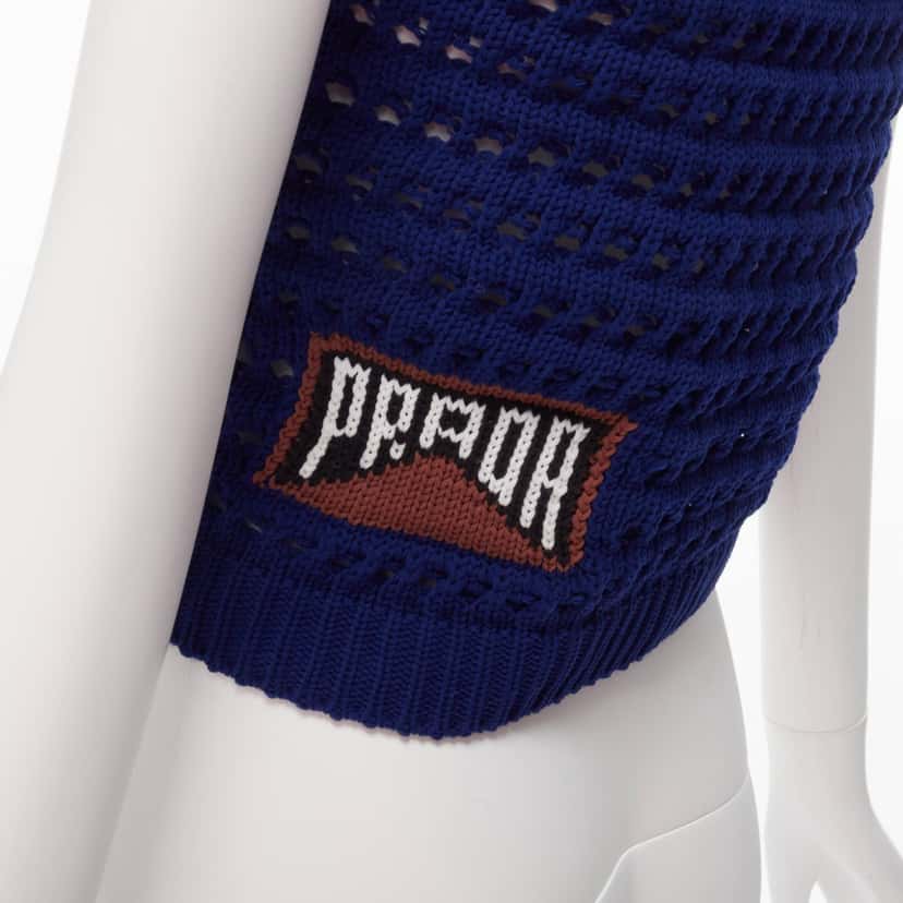 Prada Crochet Knit Tank Blue Polyester Never worn - Back View