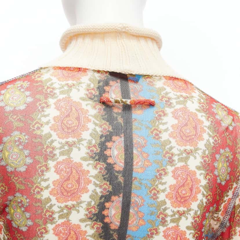 Jean Paul Gaultier Paisley Knit Turtleneck MultiColor Polyamide Very good condition - Back View