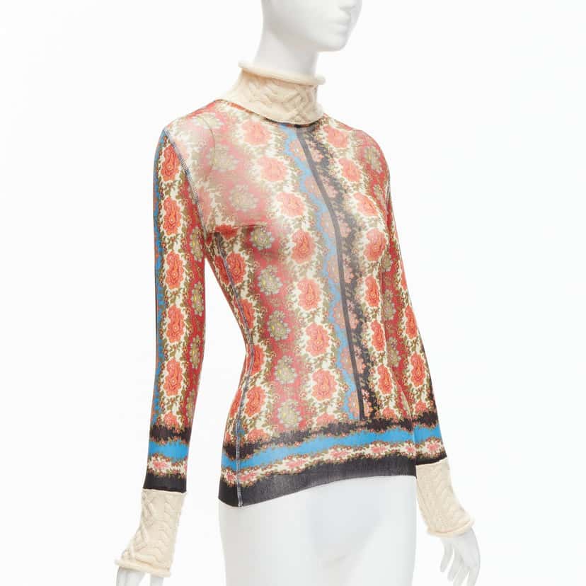 Jean Paul Gaultier Paisley Knit Turtleneck MultiColor Polyamide Very good condition - Inside View