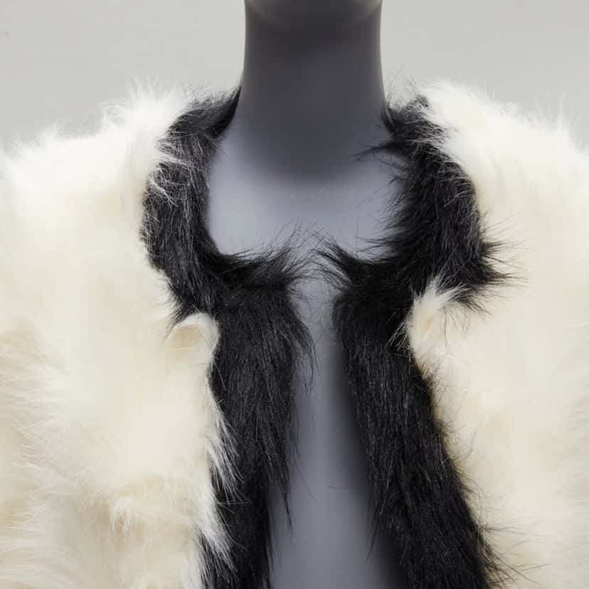 Saint Laurent Cream Faux Fur Jacket White Never worn, with tag - Back View