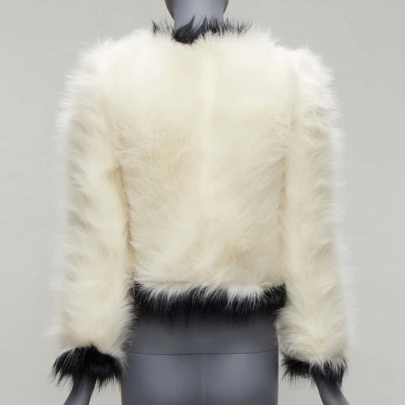 Saint Laurent Cream Faux Fur Jacket White Never worn, with tag - Box View