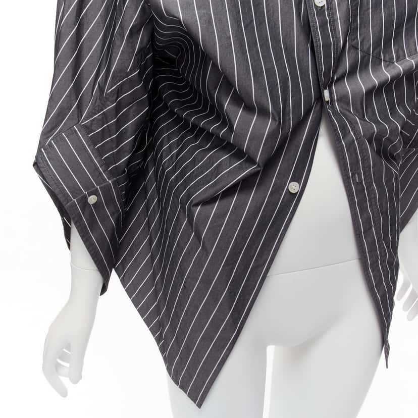 Balenciaga Pinstripe Shirt Grey Cotton Never worn - Back View