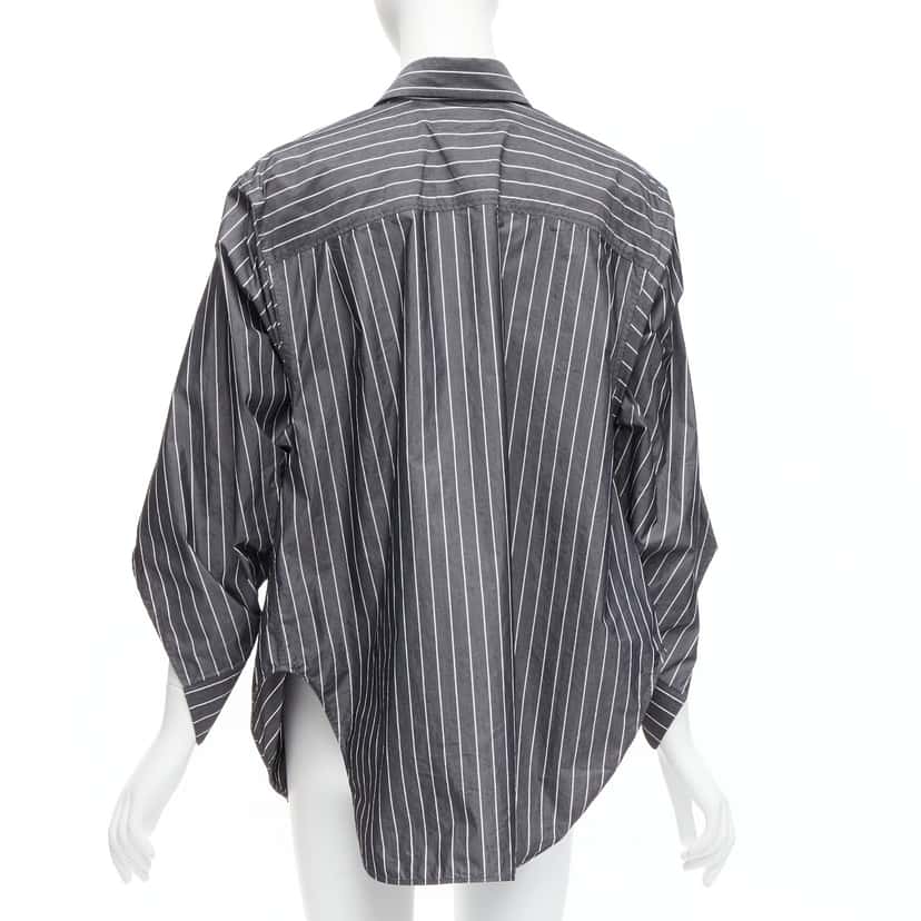 Balenciaga Pinstripe Shirt Grey Cotton Never worn - Model View