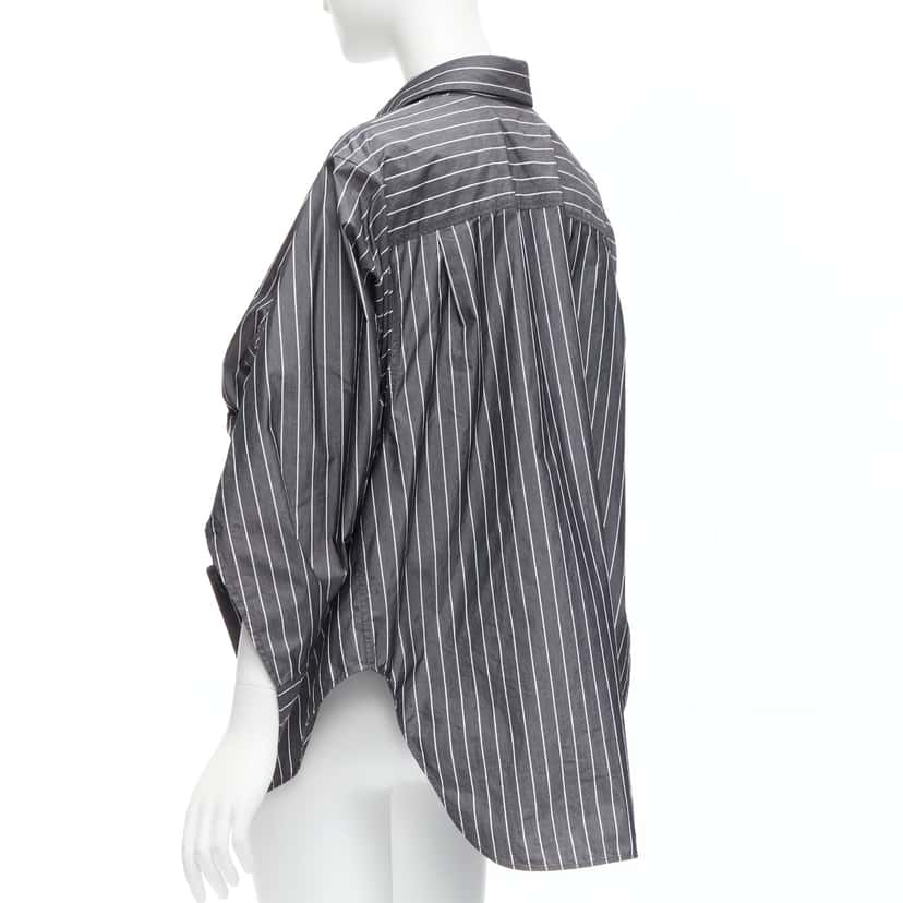Balenciaga Pinstripe Shirt Grey Cotton Never worn - Box View