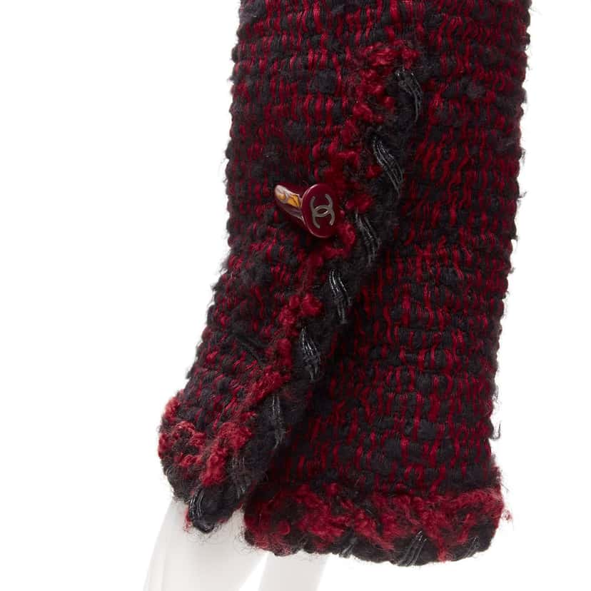 Chanel Red Duffel Coat Burgundy Wool Very good condition - Back View