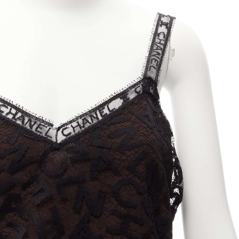 Chanel Lace Cami Skirt Brown Cotton Good condition - Back View