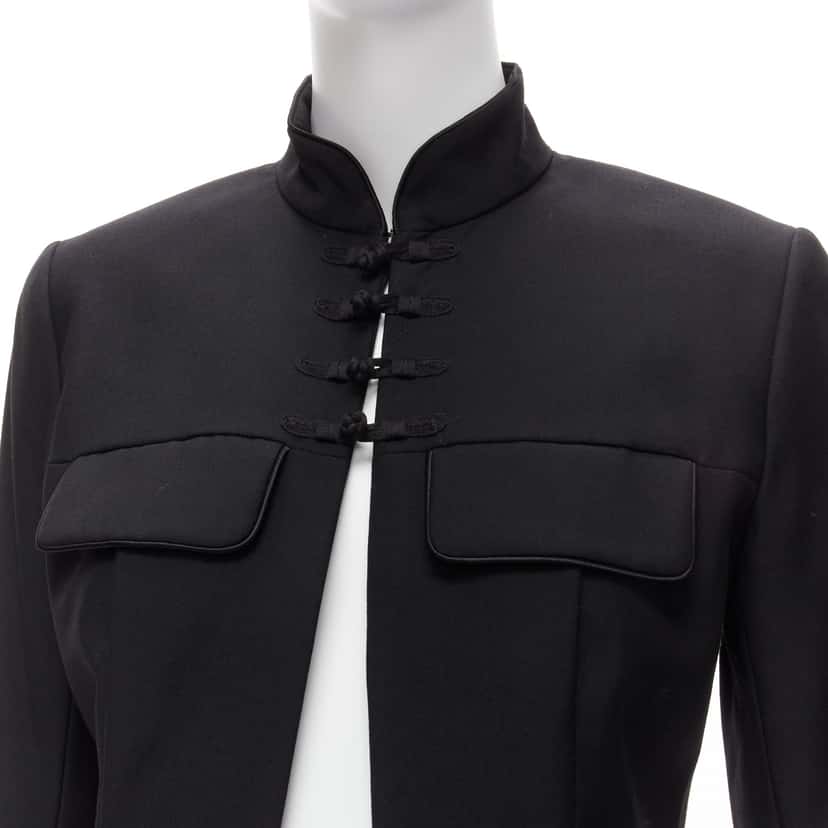 Christian Dior Mandarin Collar Jacket Black Wool Never worn - Back View