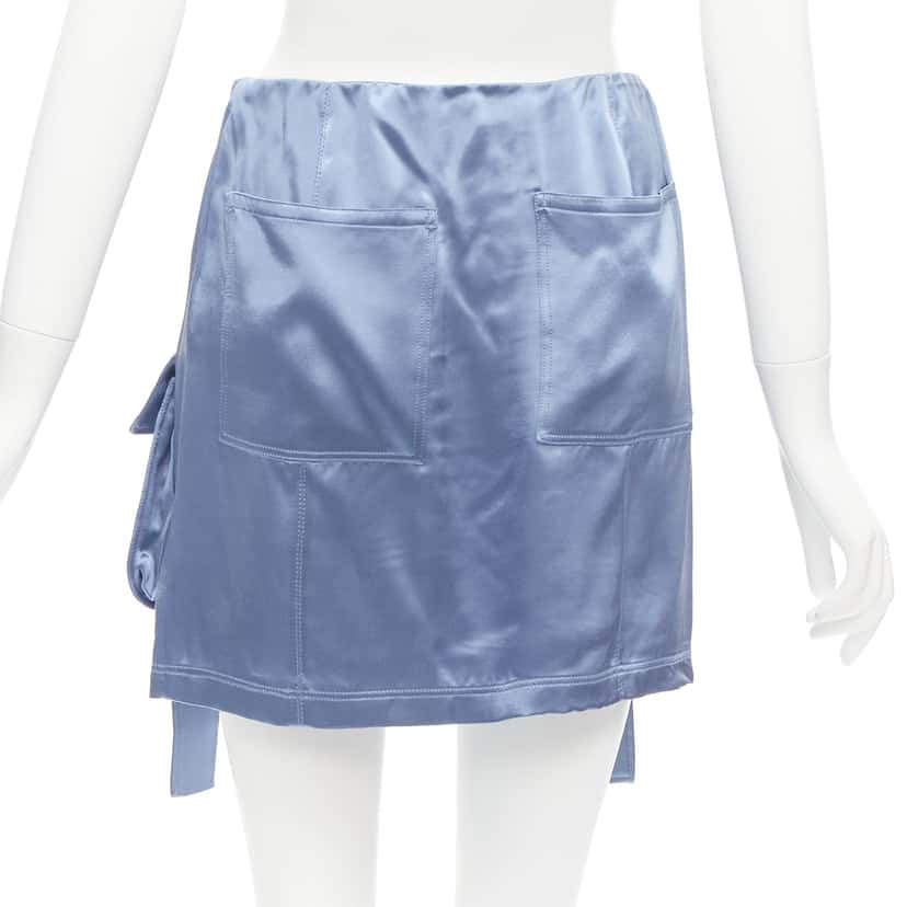 Fendi Cargo Satin Skirt Blue Viscose Very good condition - Box View