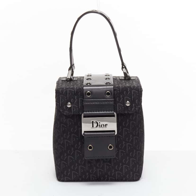 Christian Dior Galliano Box Bag Black Very good condition - Front View