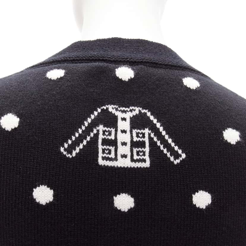 Chanel Embellished Dot Cardigan White Cashmere Never worn - Back View