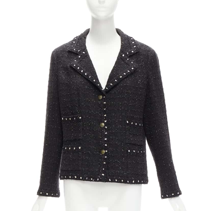 Chanel Fantasy Tweed Black Tweed Never worn - Front View