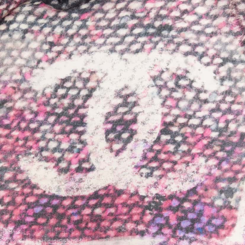Chanel Oversized Tweed Scarf Purple Cashmere Never worn - Back View