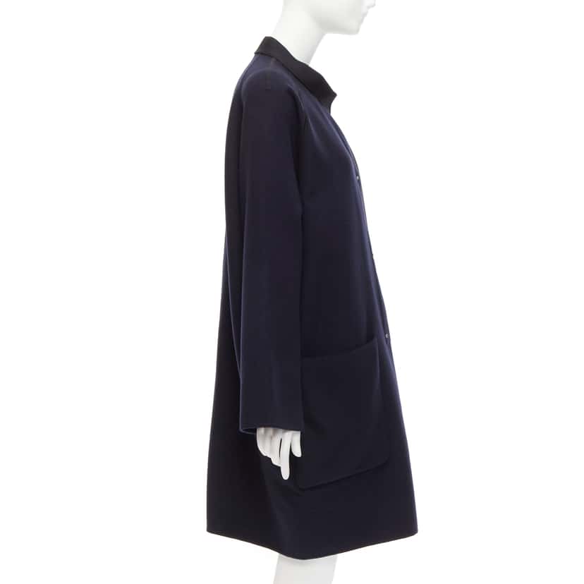 Hermès Navy Cocoon Coat Navy Cashmere Never worn - Box View