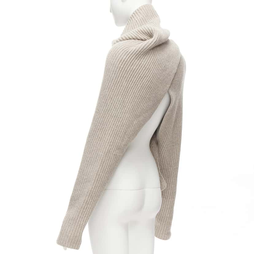 Celine Draped Neck Sweater Beige Wool Never worn - Back View