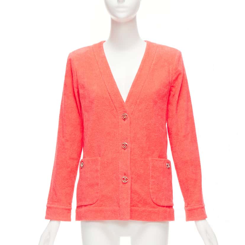 Chanel Pink Terry Jacket Pink Cotton Very good condition - Front View
